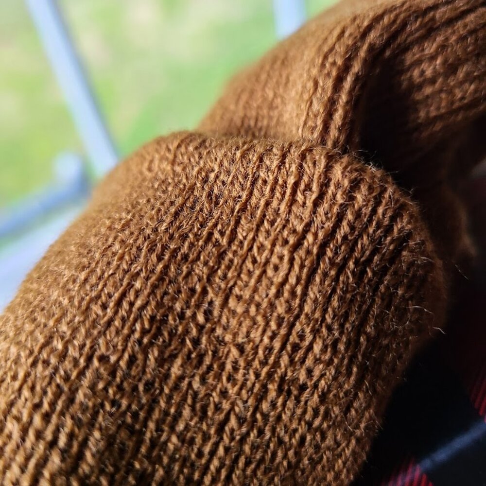 Brown Knit Beanie Mens Womens Winter Levis Sock Hat One Size Ribbed Tan Unisex - Picture 8 of 12